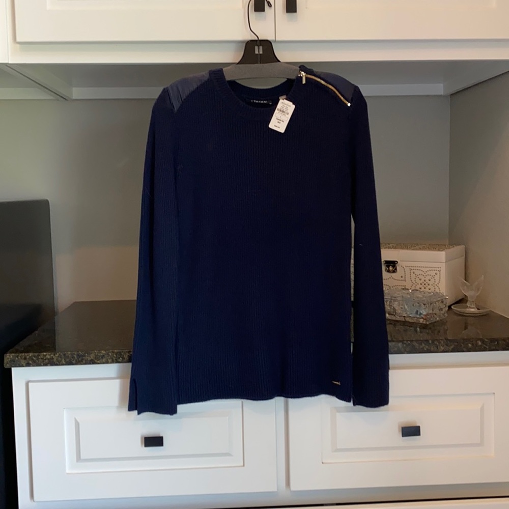 NWT T Tahari Navy Sweater